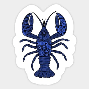 Lobster (black and blue vertical) Sticker
